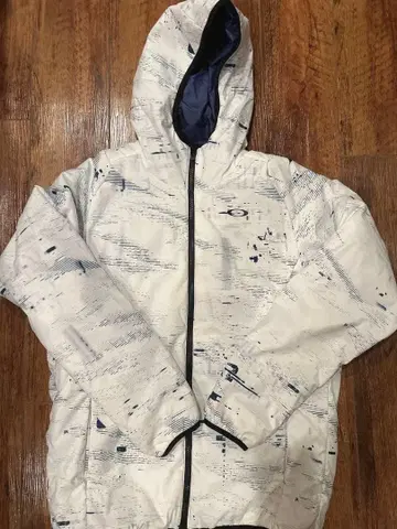 Oakley 후드 부착 자켓 XL 화이트/블루