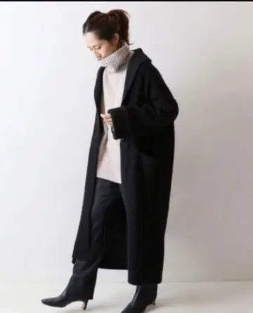 FRAMeWORK 로우 게이지 네프 니트 코트