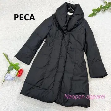 PECA 하자품 새상품급 (벨트 없음) 다운 페더 코트 A라인 S 블랙