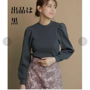 마이 스트라다 퍼프 소매 니트 블랙