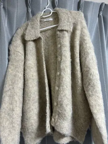 DISCOAT 재기 카라 가디건 베이지