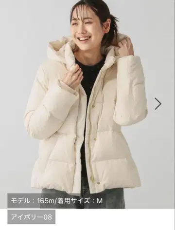 글로벌 워크 아름다운 실루엣 발수 다운 후드 블루종