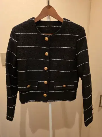 Piacere 노카라 자켓 블랙/화이트