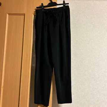 플라주 팬츠 블랙 슬랙스 허리밴딩