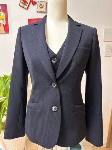 네이비 스트라이프 자켓 베스트 세트 11호