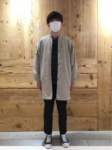 무인양품 발수 충전솜 스탠드 카라 코트 L-XL 라이트 베이지