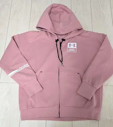 언더아머 풀 지퍼 후드티 핑크