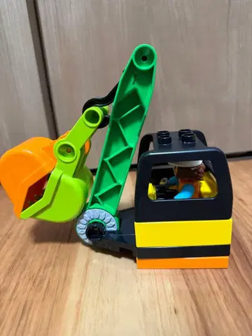 LEGO 듀플로 일하는 자동차 작업자 공사장 굴착기 No.259