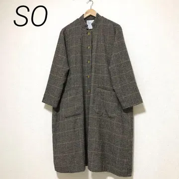 새상품급 SO 울 혼방 스탠드 카라 롱 코트