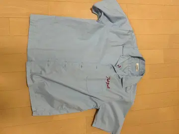 라디얼 스카이블루 반팔 셔츠 백 프린트