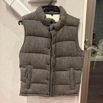 그레이 다운 베스트 S 사이즈 울 혼방
