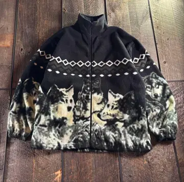 구제 플리스 블루종 집업 블랙 허스키 개 L 보아 자켓.