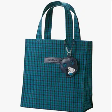 familiar 파미리아 토트백 파랑 깅엄 체크 체크 소