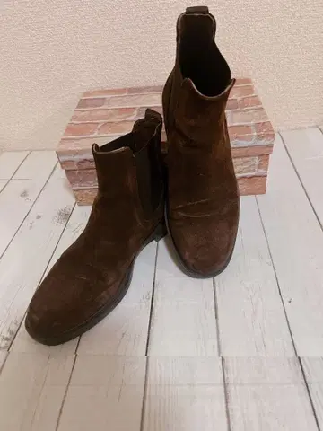 BOEMOS 보에모스 브라운 스웨이드 사이드 고어 부츠 size38