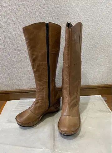 롱 부츠 천연 가죽 카멜 캐주얼 가죽 부츠 멋진 하프 부츠