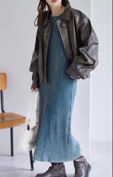 Kastane 케미컬 니트 원피스 프리 사이즈 블루 시착만 한 상품