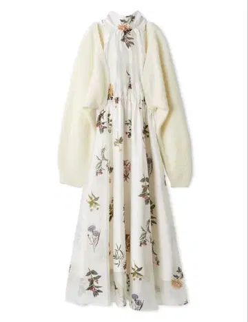 SNIDEL Sustainable 플라워 모티브 원피스 x 볼레로 세트