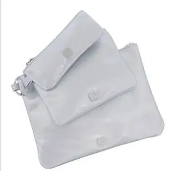 화이트 합성 피혁 파우치 3세트