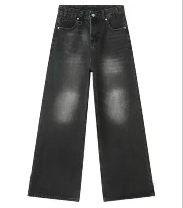 배기 데님 플레어 스트릿 그레이 그런지