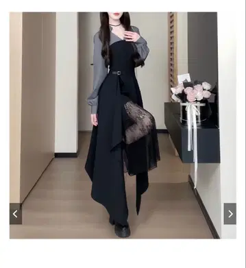 레이스 도킹 일레헴 원피스 나나 스타일