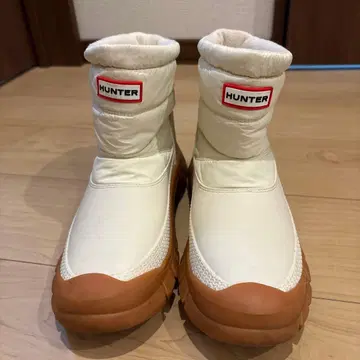 HUNTER 화이트 스노우 부츠