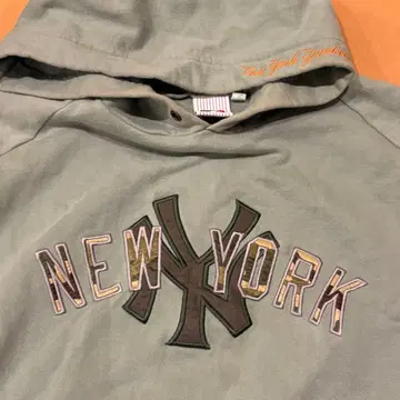 New York Yankees 후드 부착 후드티 L 그레이