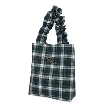 그린 계열 체크 토트백 A4