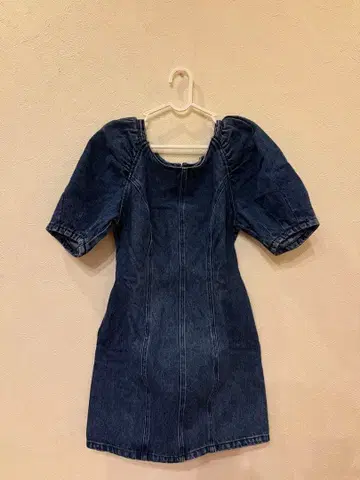 moussy GATHER SLEEVE DENIM MINI DRESS