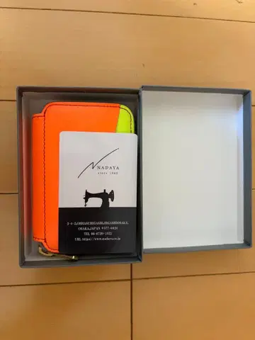 [ 미사용 새상품 ] NADAYA 접이식 지갑 오렌지 그린