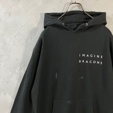 IMAGINE DRAGONS 후드티 백 프린트 블랙 락 L IW2