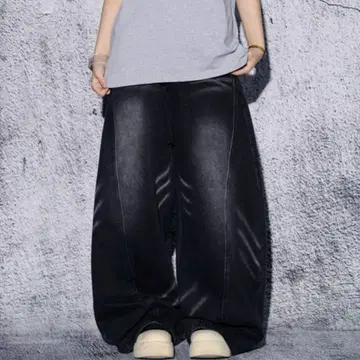 배기 데님 블랙 y2k