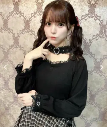 ROJITA 니트 초커 상의 블랙