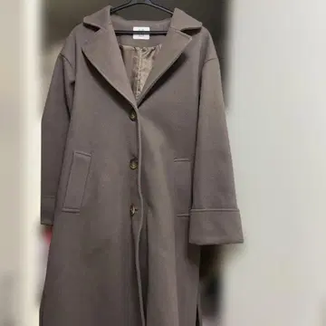 올리브 데 올리브 롱 코트 브라운