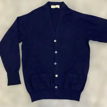 남성용 스코틀랜드제 100% 캐시미어 네이비 V넥 가디건