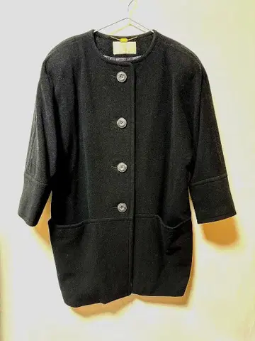 클래식 빈티지 피코트 CORDIER 블랙 울 캐시미어 혼방