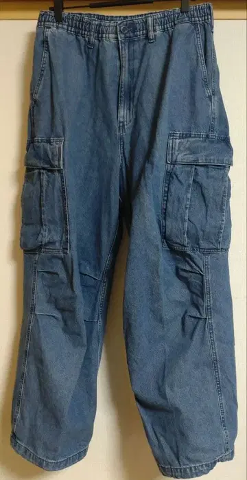 GU 데님 블루 카고 팬츠 M 사이즈 중고
