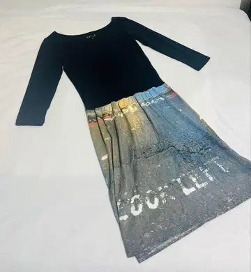 에네스베 칠부 소매 전사 프린트 원피스