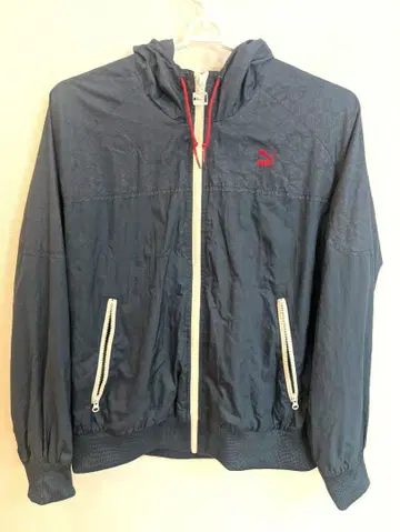 PUMA 후드 부착 나일론 자켓 네이비