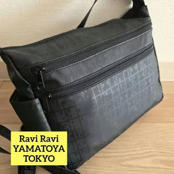 야마토야 라비 라비 YAMATOYA 올 로고 무늬 숄더백 블랙