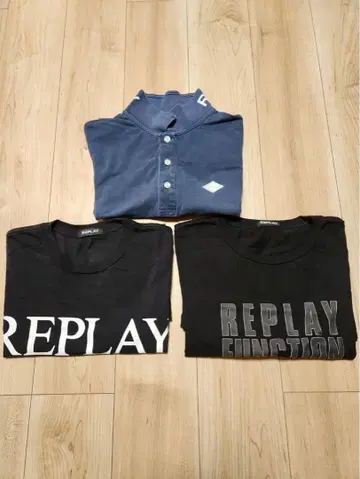 REPLAY 로고 T셔츠 2장 피케 셔츠 세트