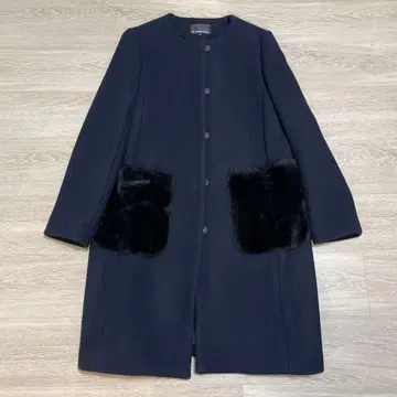 [ 미착용 새상품급 ] 엠프리미어 M-PREMIER 네이비 울 코트