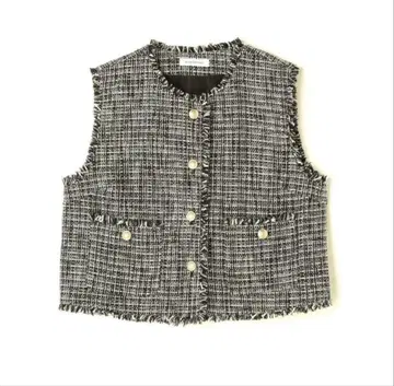 내추럴 뷰티 베이직 숏 트위드 베스트