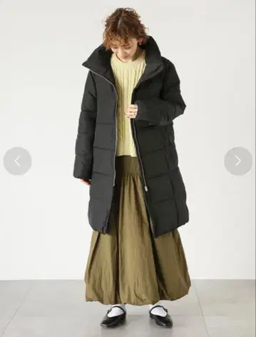 르농큐르 충전솜 롱 코트 블랙