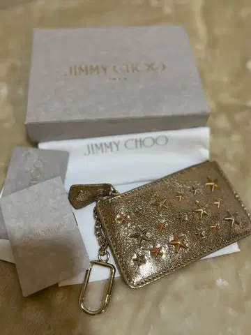 [ 새상품급 ] Jimmy Choo 스타 스터드 미니 지갑/카드 케이스