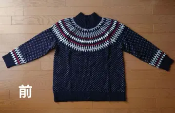 에디 바우어 노르딕 무늬 네이비 긴팔 스웨터