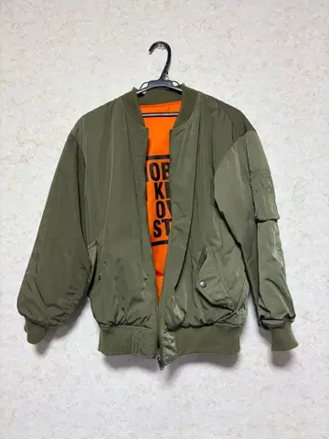 리버서블 MA-1 자켓 올리브/오렌지