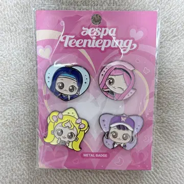 공식 티니핑 aespa 핀 배지 메탈 배지 콜라보 핀즈