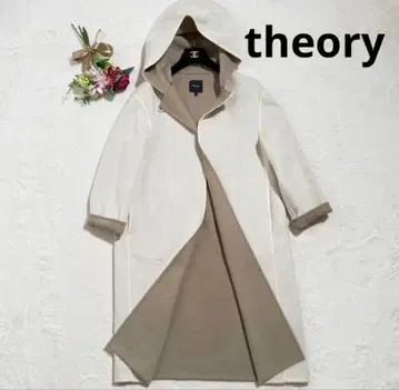 띠어리 후디드 코트 모헤어 혼방 코트 더블 페이스 가을/겨울 크림