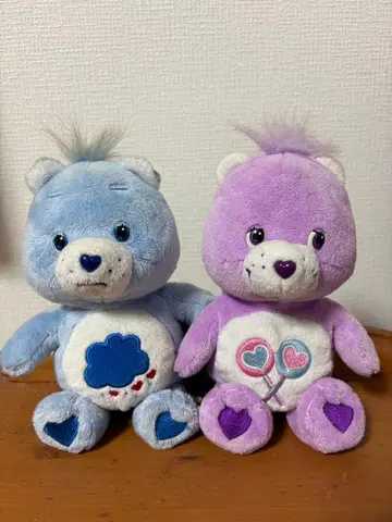 케어베어 봉제 인형 파랑 & 보라색 세트