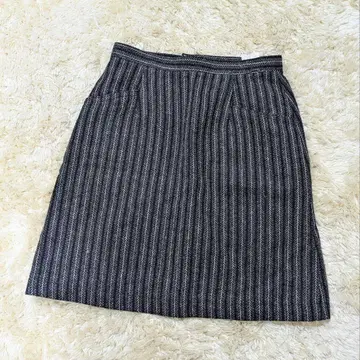 일본제 울 혼방 스트라이프 스커트 안감 부착 포켓 있음 도쿄 엔젤 제조